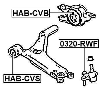 HAB-CVB - REAR BUSHING WITHOUT BRACKET, FRONT CONTROL ARM