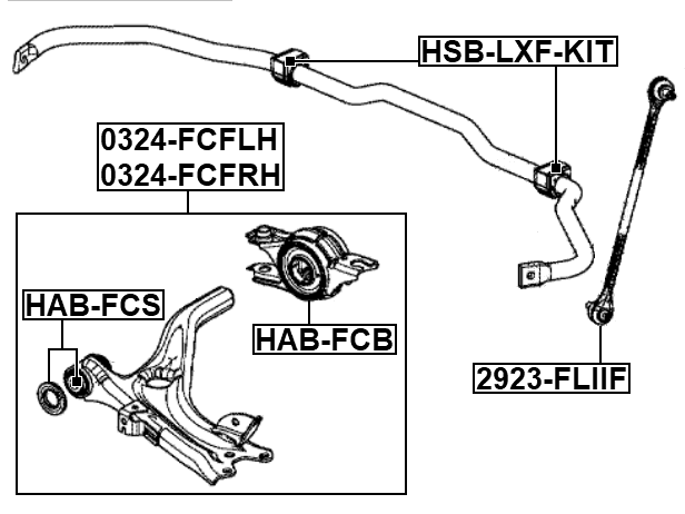 HAB-FCB - REAR BUSHING WITHOUT BRACKET, FRONT CONTROL ARM