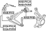 HAB-FKRH - REAR BUSHING, FRONT RIGHT CONTROL ARM