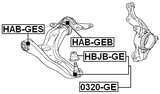 HAB-GEB - REAR BUSHING WITHOUT BRACKET, FRONT CONTROL ARM