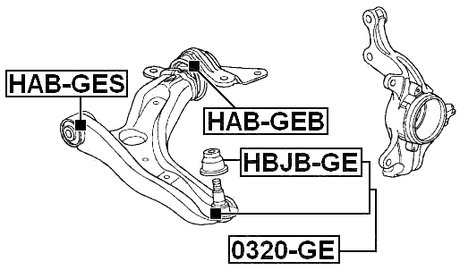 HAB-GEB - REAR BUSHING WITHOUT BRACKET, FRONT CONTROL ARM