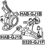 HAB-GJ1S - FRONT BUSHING, FRONT CONTROL ARM