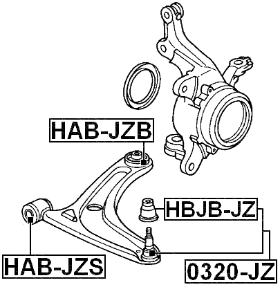 HAB-JZB - REAR BUSHING, FRONT CONTROL ARM