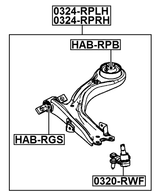 HAB-RPB - REAR BUSHING, FRONT CONTROL ARM (HYDRO)