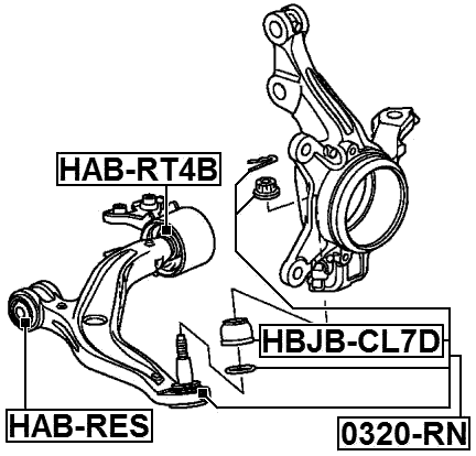 HAB-RT4B - REAR BUSHING, FRONT CONTROL ARM