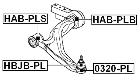 HBJB-PL - LOWER CONTROL ARM BALL JOINT BOOT 42.65X33.4X21.3