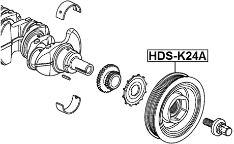 HDS-K24A - CRANKSHAFT PULLEY K24A