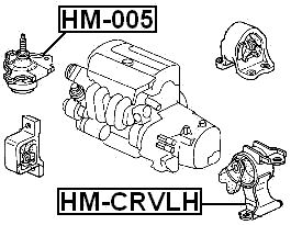 HM-CRVLH - LEFT ENGINE MOUNT (HYDRO) MT