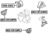 HM-CRVMFL - FRONT LEFT ENGINE MOUNT MT