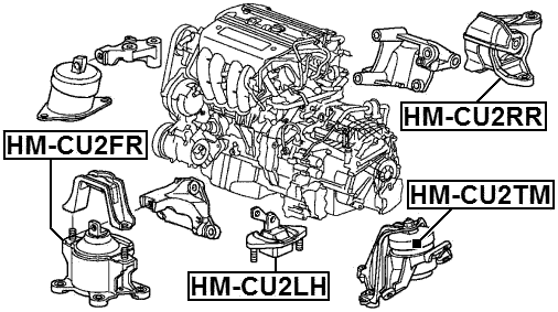 HM-CU2FR - FRONT ENGINE MOUNT (HYDRO)