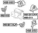 HM-EK3ALF - FRONT LEFT ENGINE MOUNT AT