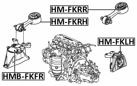 HM-FKLH - FRONT LEFT ENGINE MOUNT