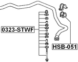 HSB-051 - FRONT STABILIZER BAR BUSH D31.8