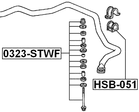 HSB-051 - FRONT STABILIZER BAR BUSH D31.8