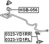 HSB-056 - REAR STABILIZER BAR BUSH D20