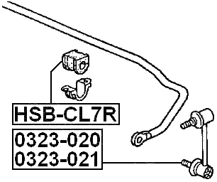 HSB-CL7R - REAR STABILIZER BAR BUSH D14