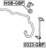 HSB-GBF - FRONT STABILIZER BAR BUSH D22