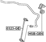 HSB-GE6 - FRONT STABILIZER BAR BUSH D17