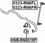 HSB-RN8D18F - FRONT STABILIZER BAR BUSH D18