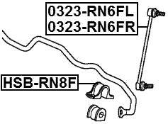 HSB-RN8F - FRONT STABILIZER BAR BUSH D20