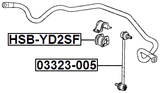 HSB-YD2SF - FRONT STABILIZER BAR BUSH D24