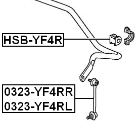 HSB-YF4R - REAR STABILIZER BAR BUSH D25.4