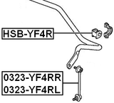 HSB-YF4R - REAR STABILIZER BAR BUSH D25.4