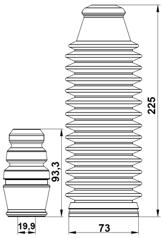 HSHB-CRZF-KIT - BOOT WITH JOUNCE BUMPER FRONT SHOCK ABSORBER KIT