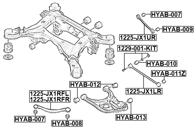 HYAB-009 - REAR TRANSVERSE ROD BUSHING