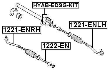 HYAB-EDSG-KIT - STEERING RACK BUSHING KIT
