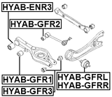 HYAB-GFRL - BUSHING LEFT, REAR TRAILING ARM