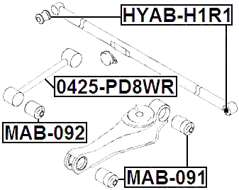 HYAB-H1R1 - REAR TRANSVERSE ROD BUSHING