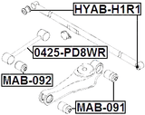 HYAB-H1R1 - REAR TRANSVERSE ROD BUSHING
