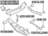 HYAB-SAN18RLH - BUSHING LEFT, REAR TRAILING ARM