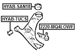 HYAB-SAN18 - REAR BUSHING, FRONT CONTROL ARM