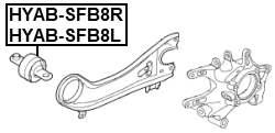 HYAB-SFB8L - BUSHING LEFT, REAR TRAILING ARM