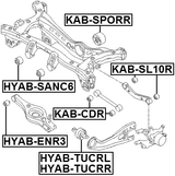 HYAB-TUCRL - BUSHING LEFT, REAR TRAILING ARM