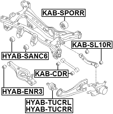 HYAB-TUCRR - BUSHING RIGHT, REAR TRAILING ARM