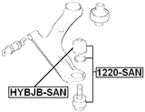 HYBJB-SAN - LOWER CONTROL ARM BALL JOINT BOOT 41.3X32.8X18.65