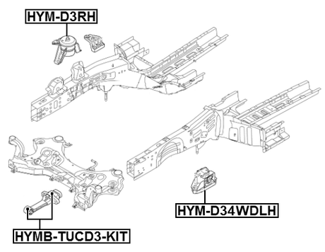 HYM-D34WDLH - LEFT ENGINE MOUNT (HYDRO)