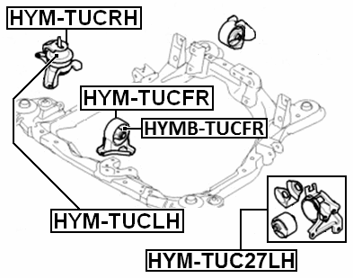 HYM-TUC27LH - LEFT ENGINE MOUNT