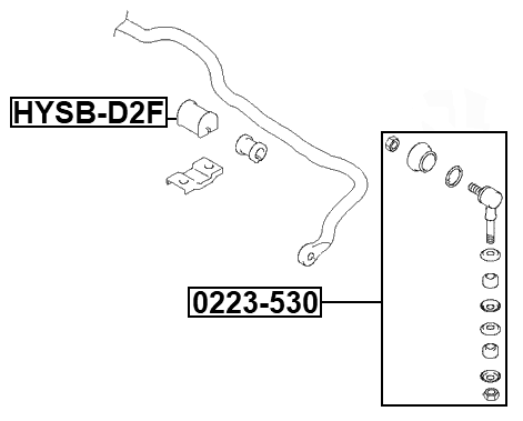 HYSB-D2F - FRONT STABILIZER BAR BUSH D24.8