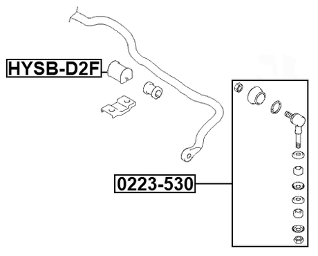 HYSB-D2F - FRONT STABILIZER BAR BUSH D24.8