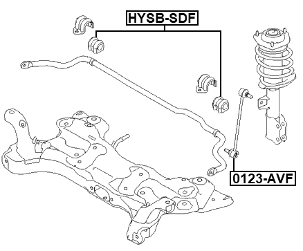 HYSB-SDF - FRONT STABILIZER BAR BUSH D22.5