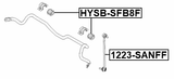 HYSB-SFB8F - FRONT STABILIZER BAR BUSH (REINFORCED, WITH METAL BRACKET) D25