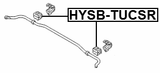 HYSB-TUCSR - REAR STABILIZER BAR BUSH (REINFORCED, WITH METAL BRACKET) D13.5