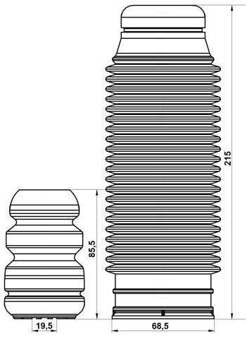 HYSHB-SFEIIF-KIT - BOOT WITH JOUNCE BUMPER FRONT SHOCK ABSORBER KIT
