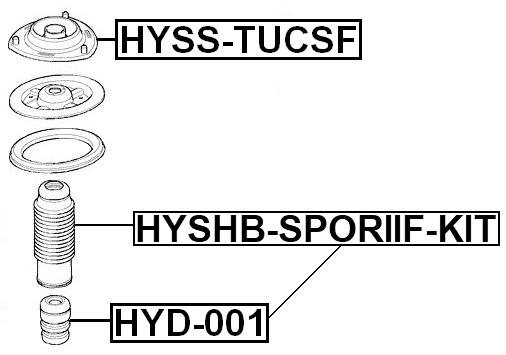 HYSHB-SPORIIF-KIT - BOOT WITH JOUNCE BUMPER FRONT SHOCK ABSORBER KIT