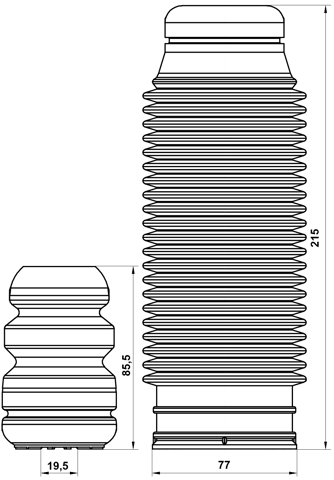 HYSHB-TUCR-KIT - BOOT WITH JOUNCE BUMPER REAR SHOCK ABSORBER KIT