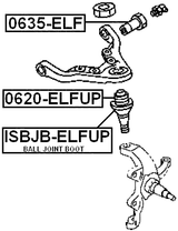 ISBJB-ELFUP - FRONT UPPER CONTROL ARM BALL JOINT BOOT 39X38X23.5